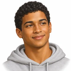Retrato de Lucas Ferreira, montagens com os santos do portal