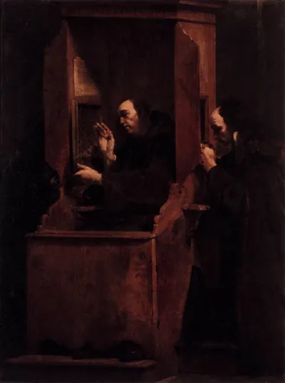 Confissão em pintura de Giuseppe Maria Crespi