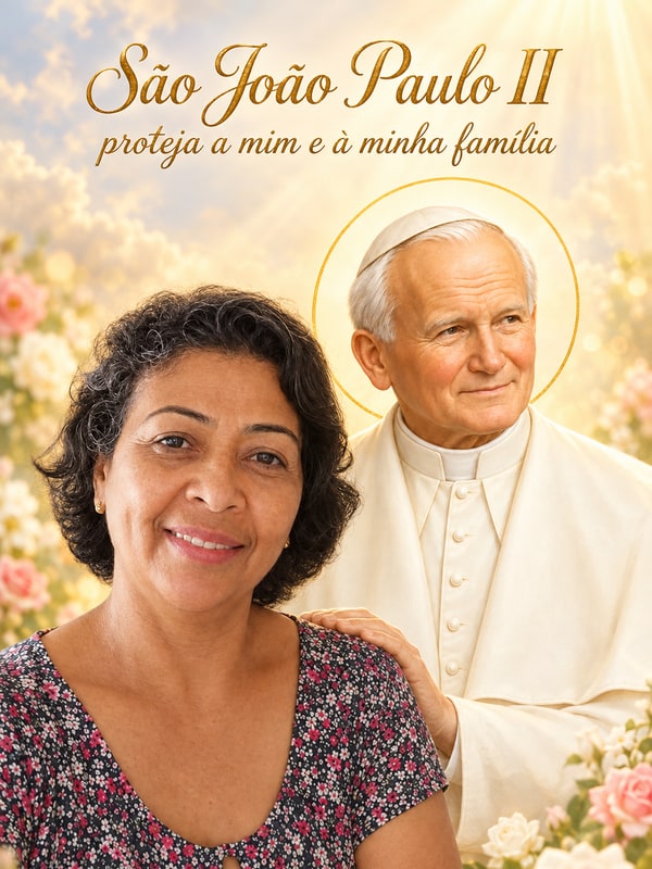 Exemplo: montagem pronta com São João Paulo II